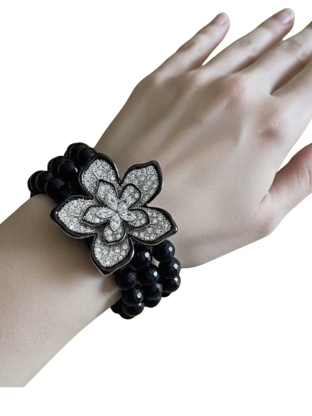 NWT WA Studios Multi-strand Floral Crystal Bracelet